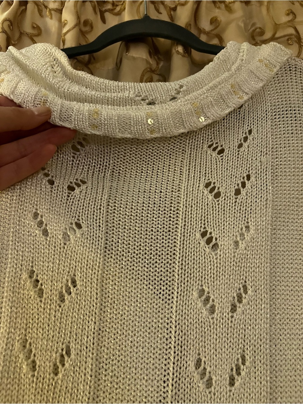 bebe Cream Open-Knit Ruffle-Trim Cropped Cardigan - Picture 5 of 12